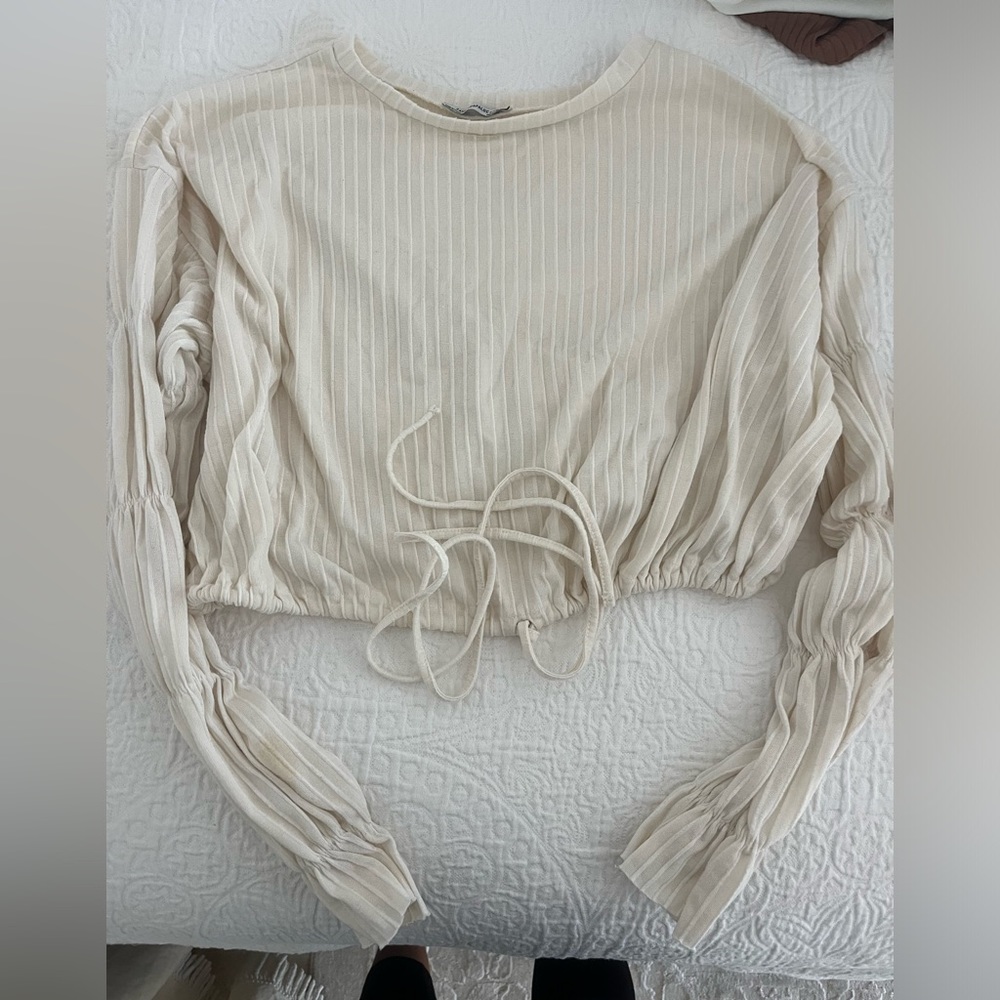Zara long sleeve crop top